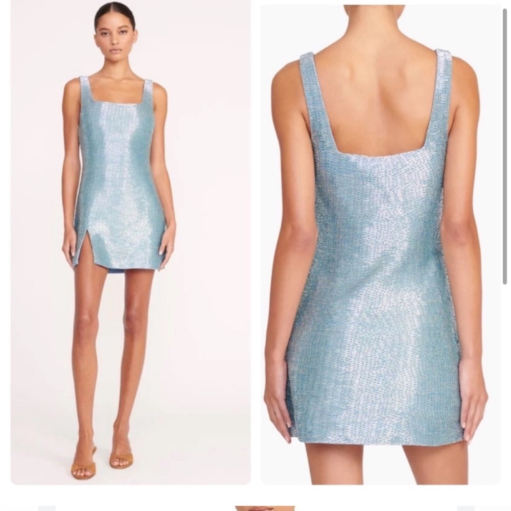 Staud Le Sable Beaded Blue Dress